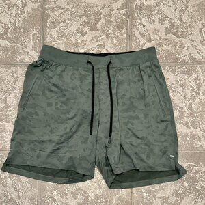 Lululemon License to Train Lined Short 7" Elite Camo Smoked Spruce Black Large
